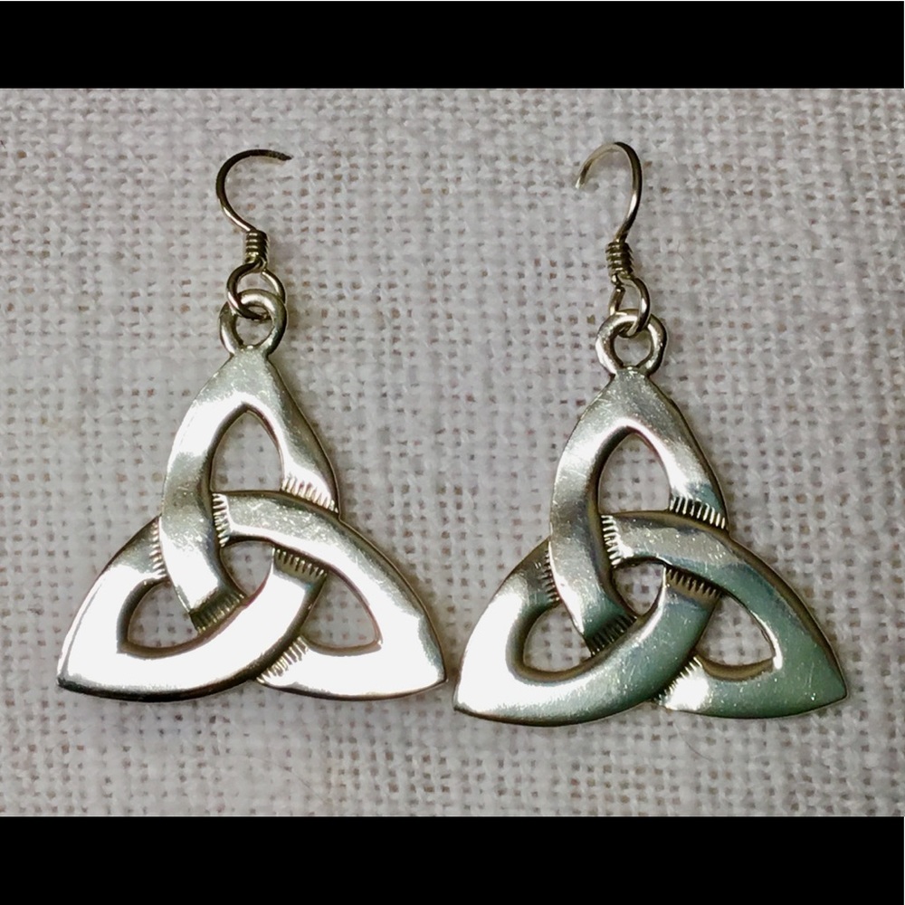 Vintage sterling signed Celtic knot earrings